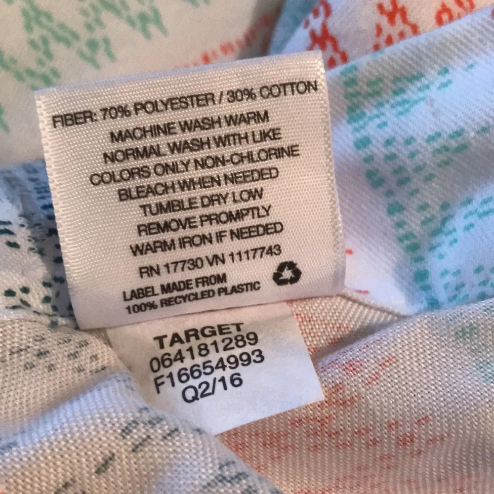 Colorful Cloth Shower Curtain ROOM ESSENTIALS Size 72” wide x 70” orange blue